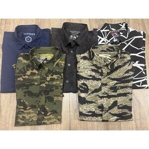 LOT Of 5 Warrior Co Shirts Men’s Large Button Down Short Sleeve